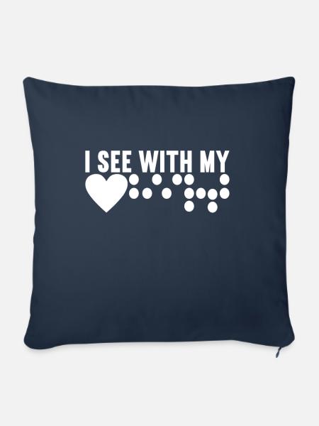 Blind Sehbehinderung - Sofakissenbezug 45 x 45 cm - Navy