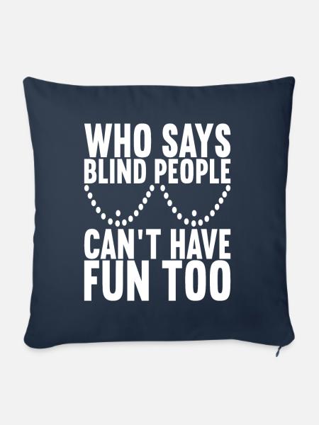 Blind Sehbehinderung - Sofakissenbezug 45 x 45 cm - Navy