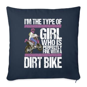 Motocross Motorcycle - Sofa pillowcase 17,3'' x 17,3'' (45 x 45 cm) - navy - Front