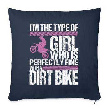 Motocross Motorcycle - Sofa pillowcase 17,3'' x 17,3'' (45 x 45 cm) - navy - Front
