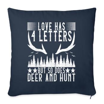 Hunting Hunter Hunting Deer - Sofa pillowcase 17,3'' x 17,3'' (45 x 45 cm) - navy - Front