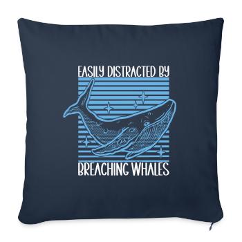 Whale Watchers - Sofa pillowcase 17,3'' x 17,3'' (45 x 45 cm) - navy - Front