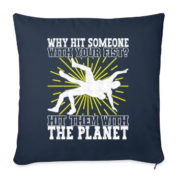 Lutte Lutteurs Lutteurs - Housse de coussin décorative 45 x 45 cm - bleu marine - Devant