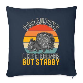Cute porcupine - Sofa pillowcase 17,3'' x 17,3'' (45 x 45 cm) - navy - Front