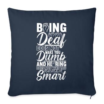 Sourds sourds muets sourds - Housse de coussin décorative 45 x 45 cm - bleu marine - Devant