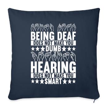 Sourds sourds muets sourds - Housse de coussin décorative 45 x 45 cm - bleu marine - Devant