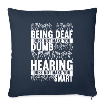 Sourds sourds muets sourds - Housse de coussin décorative 45 x 45 cm - bleu marine - Devant