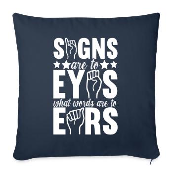 Sourds sourds muets sourds - Housse de coussin décorative 45 x 45 cm - bleu marine - Devant