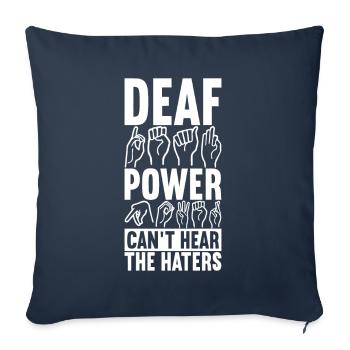 Sourds sourds muets sourds - Housse de coussin décorative 45 x 45 cm - bleu marine - Devant