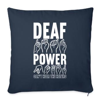 Sourds sourds muets sourds - Housse de coussin décorative 45 x 45 cm - bleu marine - Devant