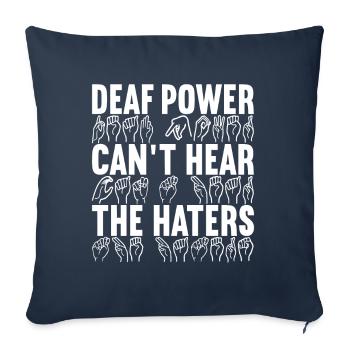 Sourds sourds muets sourds - Housse de coussin décorative 45 x 45 cm - bleu marine - Devant