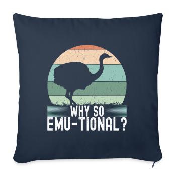 Emu Strauss - Housse de coussin décorative 45 x 45 cm - bleu marine - Devant