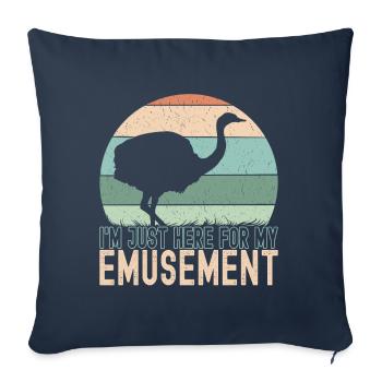 Emu Strauss - Housse de coussin décorative 45 x 45 cm - bleu marine - Devant