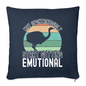 Emu Strauss - Housse de coussin décorative 45 x 45 cm - bleu marine - Devant