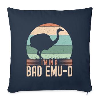 Emu Strauss - Housse de coussin décorative 45 x 45 cm - bleu marine - Devant