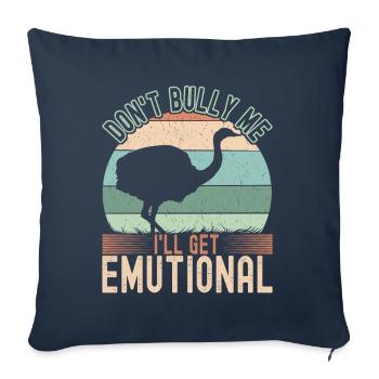 Emu Strauss - Housse de coussin décorative 45 x 45 cm - bleu marine - Devant