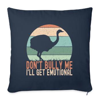 Emu Strauss - Housse de coussin décorative 45 x 45 cm - bleu marine - Devant