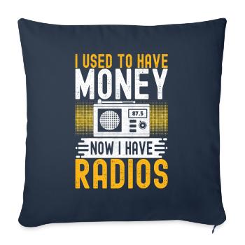 Radio amateur Opérateur radio amateur - Housse de coussin décorative 45 x 45 cm - bleu marine - Devant