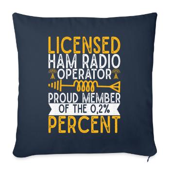 Radio amateur Opérateur radio amateur - Housse de coussin décorative 45 x 45 cm - bleu marine - Devant