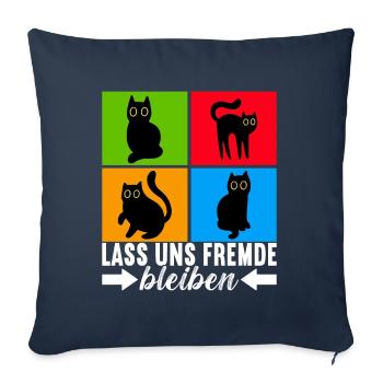 Katzen Misanthrop Sarkasmus - Sofakissenbezug 45 x 45 cm - Navy - Vorne