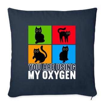 Katzen Misanthrop Sarkasmus - Sofakissenbezug 45 x 45 cm - Navy - Vorne