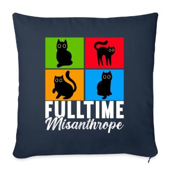 Katzen Misanthrop Sarkasmus - Sofakissenbezug 45 x 45 cm - Navy - Vorne