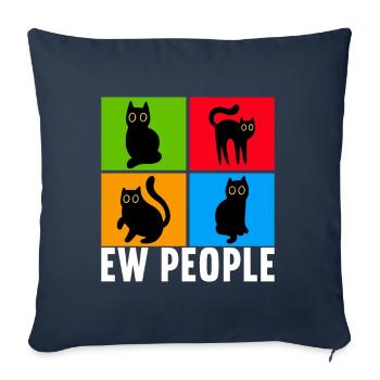 Katzen Misanthrop Sarkasmus - Sofakissenbezug 45 x 45 cm - Navy - Vorne
