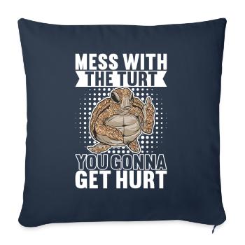 Angry Turtle - Sofakissenbezug 45 x 45 cm - Navy - Vorne