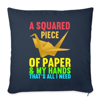 Origami - Housse de coussin décorative 45 x 45 cm - bleu marine - Devant