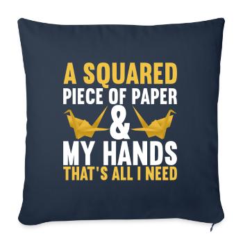 Origami - Housse de coussin décorative 45 x 45 cm - bleu marine - Devant