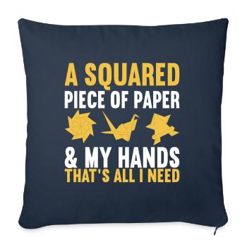 Origami - Housse de coussin décorative 45 x 45 cm - bleu marine - Devant