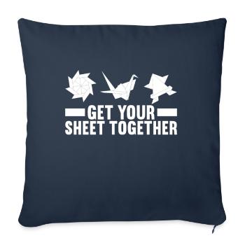 Origami - Housse de coussin décorative 45 x 45 cm - bleu marine - Devant