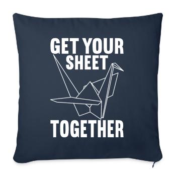 Origami - Housse de coussin décorative 45 x 45 cm - bleu marine - Devant