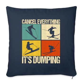 Skiers - Sofa pillowcase 17,3'' x 17,3'' (45 x 45 cm) - navy - Front