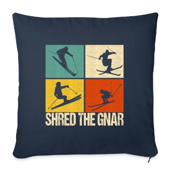 Skieur - Housse de coussin décorative 45 x 45 cm - bleu marine - Devant