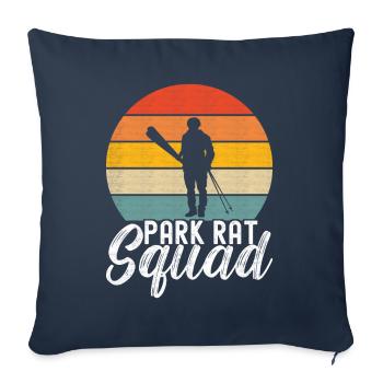 Skieurs - Housse de coussin décorative 45 x 45 cm - bleu marine - Devant