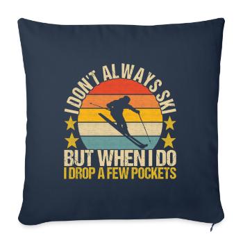 Skiers - Sofa pillowcase 17,3'' x 17,3'' (45 x 45 cm) - navy - Front