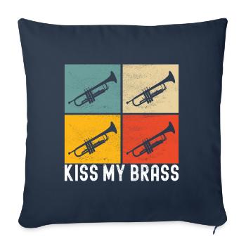 Trompettiste trompettiste - Housse de coussin décorative 45 x 45 cm - bleu marine - Devant