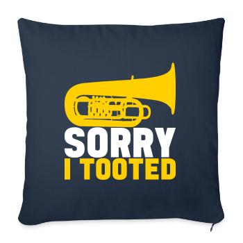 Tuba Tuba lecteur - Housse de coussin décorative 45 x 45 cm - bleu marine - Devant