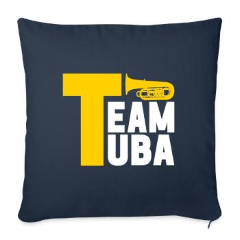 Tuba Tuba lecteur - Housse de coussin décorative 45 x 45 cm - bleu marine - Devant