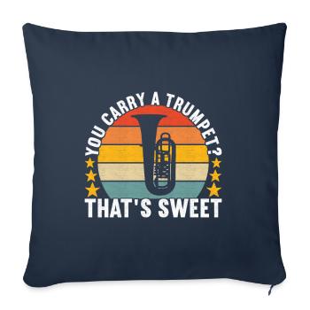Tuba Tuba lecteur - Housse de coussin décorative 45 x 45 cm - bleu marine - Devant