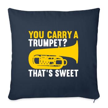 Tuba Tuba lecteur - Housse de coussin décorative 45 x 45 cm - bleu marine - Devant