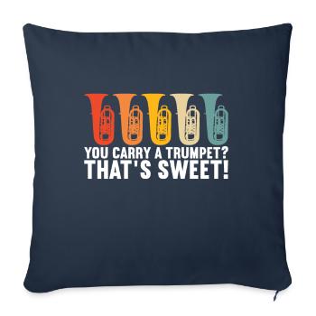 Tuba Tuba lecteur - Housse de coussin décorative 45 x 45 cm - bleu marine - Devant