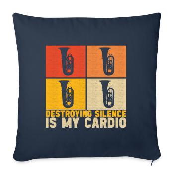 Tuba Tuba lecteur - Housse de coussin décorative 45 x 45 cm - bleu marine - Devant