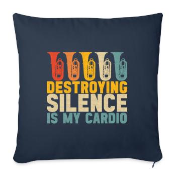 Tuba Tuba lecteur - Housse de coussin décorative 45 x 45 cm - bleu marine - Devant