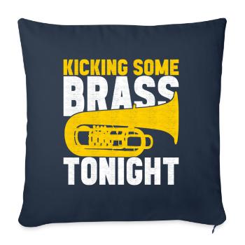 Tuba Tuba lecteur - Housse de coussin décorative 45 x 45 cm - bleu marine - Devant
