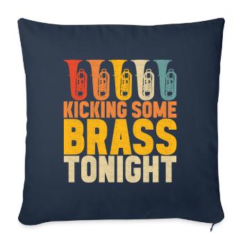 Tuba Tuba lecteur - Housse de coussin décorative 45 x 45 cm - bleu marine - Devant