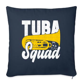 Tuba Tuba lecteur - Housse de coussin décorative 45 x 45 cm - bleu marine - Devant