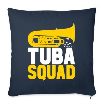 Tuba Tuba lecteur - Housse de coussin décorative 45 x 45 cm - bleu marine - Devant