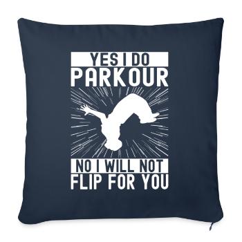 Parkour Freerunning - Housse de coussin décorative 45 x 45 cm - bleu marine - Devant